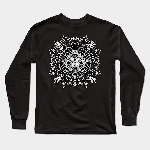 Flowers & Hearts Mandala Long Sleeve T-Shirt by nathalieaynie